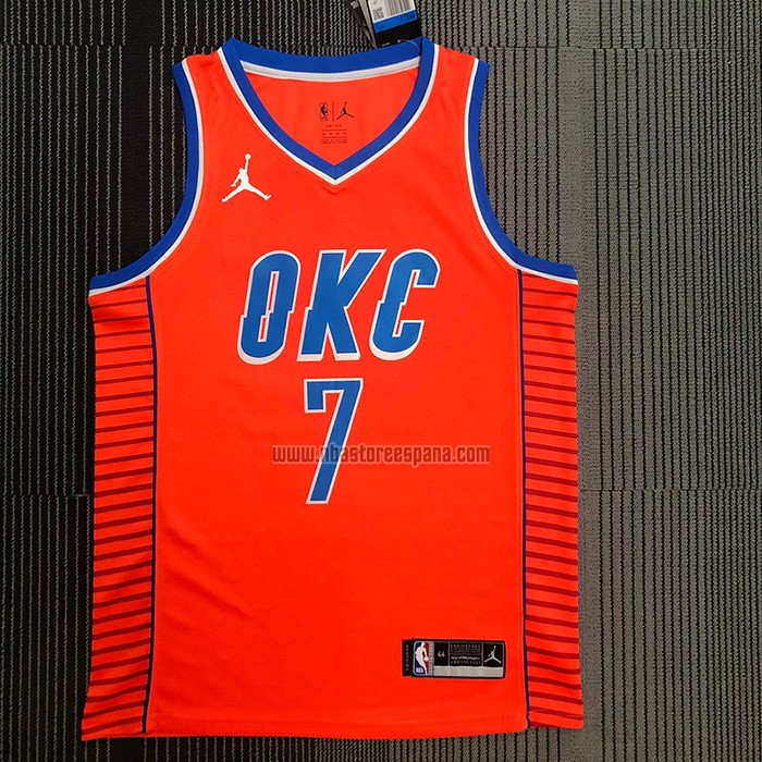 Camiseta Oklahoma City Thunder Darius Bazley NO 7 Statement 2021 Naranja